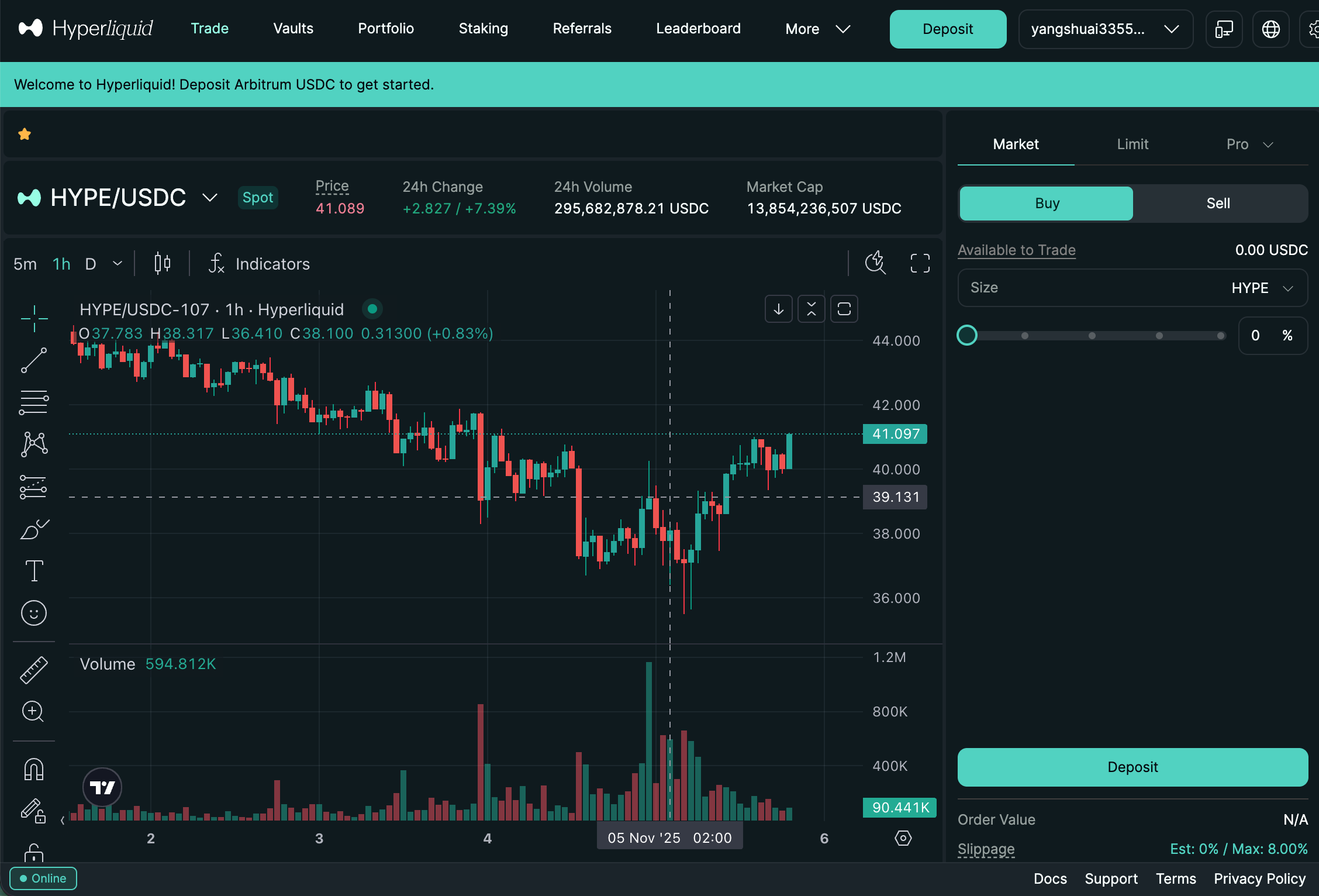 Hyperliquid Trading Main Interface